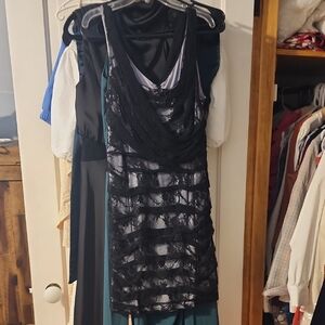 Express Black and White Lace Mini Dress